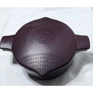 Pampered Chef Micro Cooker 8 Cup Microwave Cooker Steamer With Strainer Maroon‎